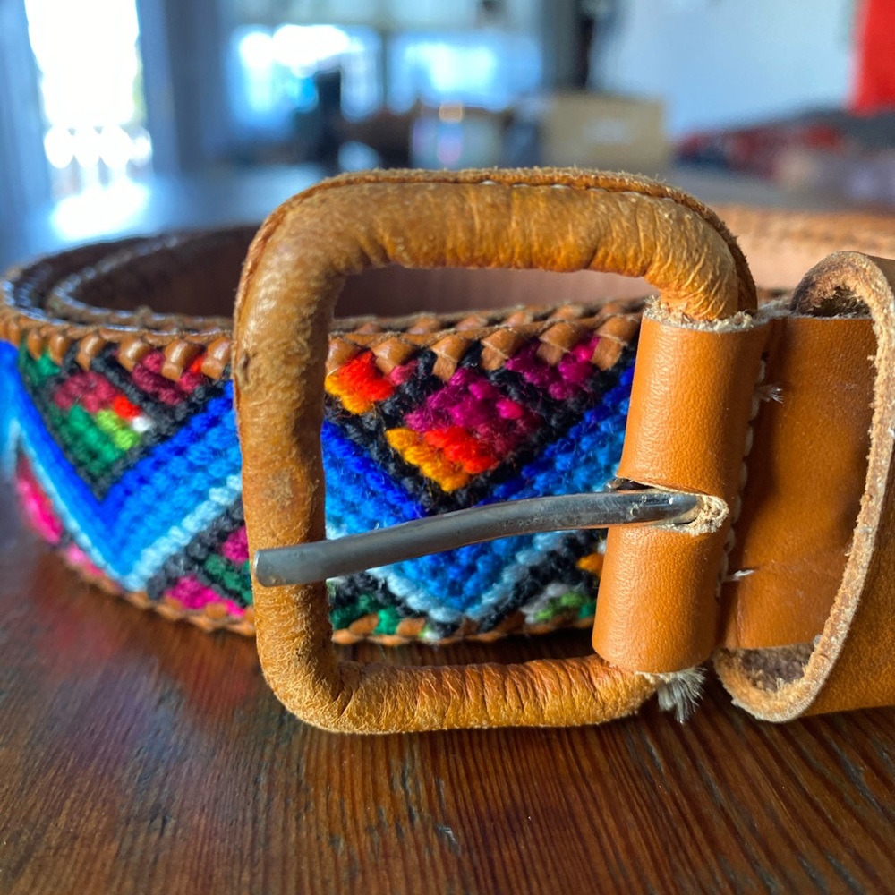 Free People Guatemalan stitched multicolored belt